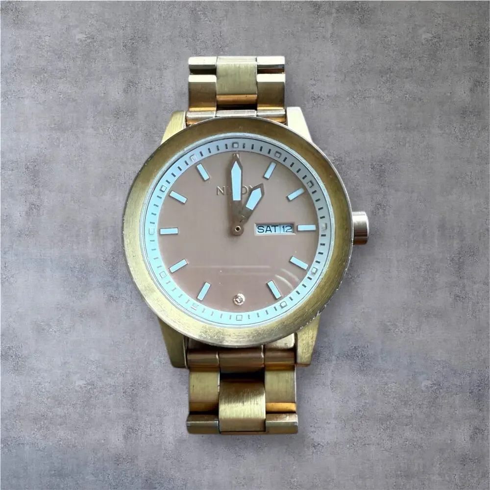 Nixon Act Now The Spur Stainless Steel Gold Tone Watch Men’s Women’s Wristwatch